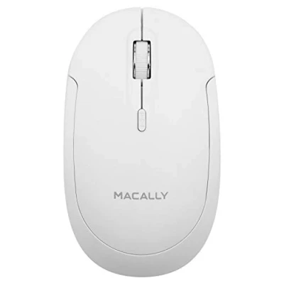 Abbildung von Macally BTDYNAMOUSE W, optische Bluetooth Maus mit 3 Tasten und Scrollrad, drahtlose Mouse für Mac PC, weiß