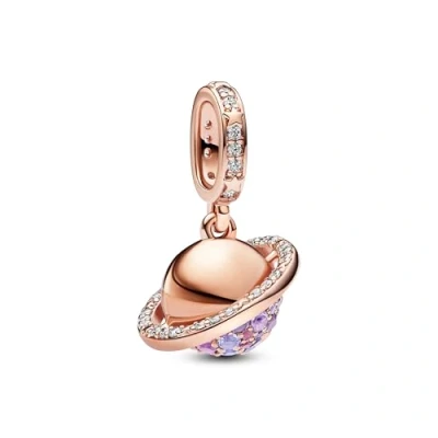Abbildung von Pandora 782437C01 Charm Anhänger Planet Saturn Roségoldfarben