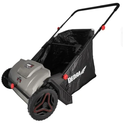 Abbildung von Rasenkehrmaschine Manueller Sammler, Laub und Rasensammler DEDRA DED8803, Sammelbreite 530 mm, 100 l Fangsack, robuste 250 mm Räder, leicht handlich 7kg, Verstellbarer Lenker