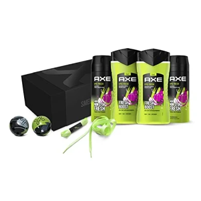 Abbildung von Axe Geschenkset Epic Fresh Pflegeset mit Bodyspray, Duschgel, Schuhdeo Kugeln und leuchtenden Schnürsenkeln (2x 150ml + 2x 250ml) 1 Stück