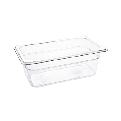 Abbildung von Vogue U237 1/4 Gastronorm Behälter aus Polycarbonat, transparent, 265 x 162 100 mm (L B H), Kapazität 2,4 l