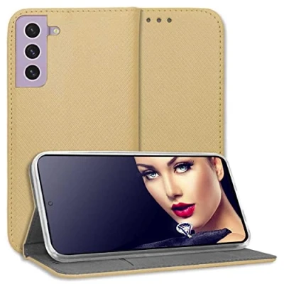 Abbildung von mtb more energy® Schutz Tasche Smart Magnet kompatibel mit Samsung Galaxy S21 FE (6.4&#039;&#039;) Gold Bookstyle Klapp Cover Hülle Wallet Case