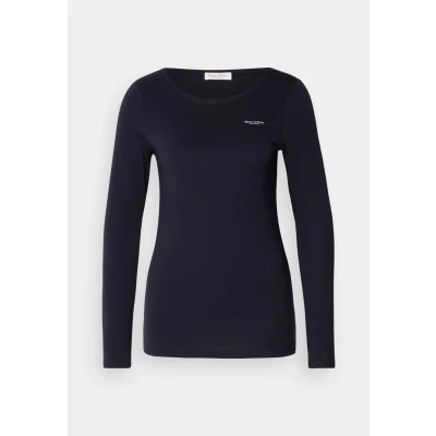 Abbildung von Marc O&#039;Polo LONG Sleeve Round NECK Solid Langarmshirt, Damen, Größe: XS, Manic midnight