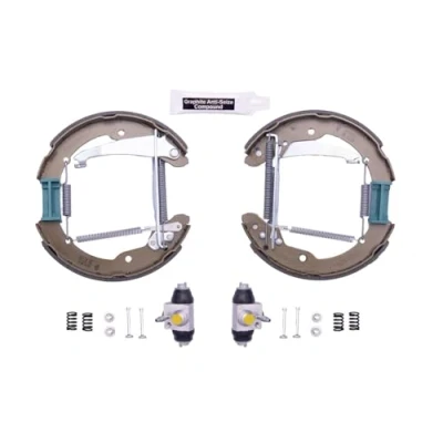 Abbildung von HELLA Shoe Kit Pro 8DB 355 005 251 Bremsensatz, Trommelbremse mit Radbremszylinder, Stellelement SKODA: Octavia 1 Combi, I Schrägheck