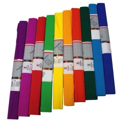 Abbildung von Werola Feinkrepp Papier 50cmx2,5m 32g/qm VE=10 Rollen farbig sortiert
