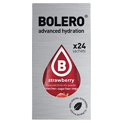 Abbildung von Bolero BANANA &amp; STRAWBERRY 24x3g Saftpulver ohne Zucker, gesüßt mit Stevia + Vitamin C geeignet für Kinder, Sportler und Diabetiker glutenfrei veganfreundlich Bananen Erdbeergeschmack