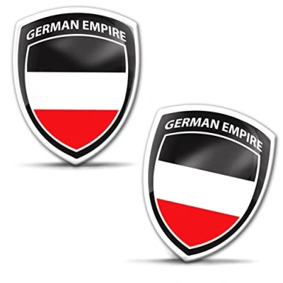 Abbildung von Biomar Labs 2 x Aufkleber 3D Gel Silikon Abzeichen Stickers Auto Motorrad Fahrrad Fenster Tür PC Handy Tablet Laptop Deutsches Kaiserreich Flagge Flag Fahne F 222