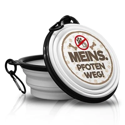 Abbildung von Falt und Tragbarer Hundenapf mit Karabiner für Spaziergänge deinen Vierbeiner. Handlich, leicht vor allem Praktisch. (Meins Pfoten Weg.)