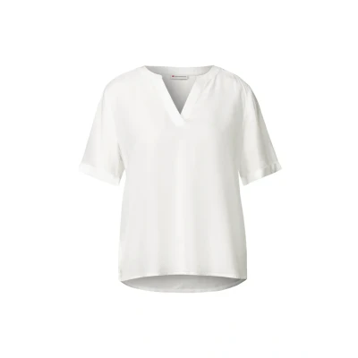 Abbildung von STREET ONE Damen A345525 Bluse in Unifarbe, Off White, 40