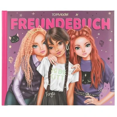Abbildung von Depesche 13200 TOPModel Rebel Kitty Freundebuch in Lila und Schwarz, mit Model Motiv Katzen, Freundschaftsbuch 108 Seiten zum Eintragen Verzieren