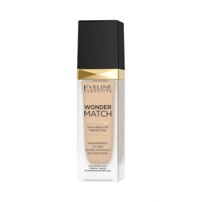 Abbildung von Eveline Cosmetics Wonder Match Flüssige Foundation Feuchtigkeitsspendendes, Make Up mit Hyaluronsäure Vit. C, E und Meerwasser