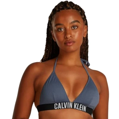 Abbildung von Calvin Klein Swimwear Triangle Bikinitop, Damen, Größe: XS, Grisaille
