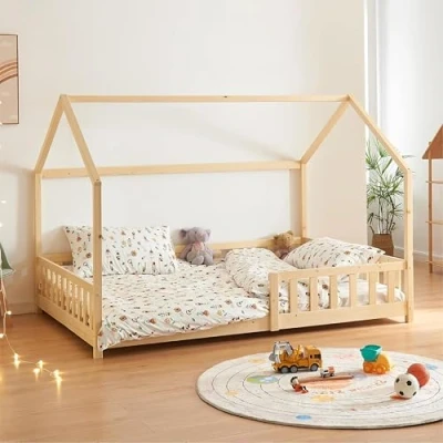 Abbildung von en.casa Hausbett, »Hesel« Kiefernholz Holzoptik 120 x 200 cm