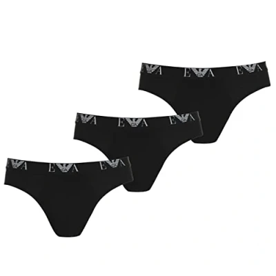 Abbildung von Emporio Armani Stretch 3PACK Slip, Herren, Größe: Small, Black