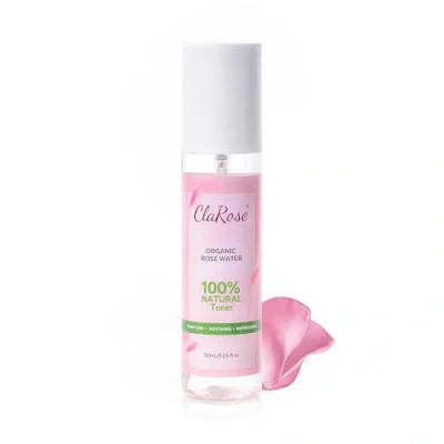 Abbildung von ClaRose 100 % Natürliches Bio Rosenwasser, feuchtigkeitsspendender und reinigender veganer Toner, 150 ml