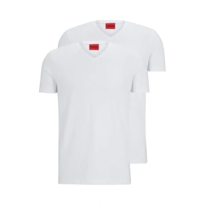 Abbildung von HUGO V NECK 2 PACK Tshirt basic, Herren, Größe: Small, White