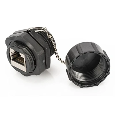 Abbildung von DIGITUS Industrie Kupplung Cat 6 Geschirmt 2x RJ45 Buchse IP67 Staubdicht Wasserdicht 250 MHz 1GBase T Klasse E, schwarz