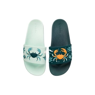 Abbildung von Dedoles Badeschuhe &amp; Hausschuhe viele lustige Designs Bücher Kaffee Katze Party Pizza Dackel Fuchs Panda Delfin Geschenk, Farbe: Krabben am Strand, Gr.: 44 EU