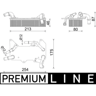 Abbildung von MAHLE ORIGINAL CLC 287 000P Ölkühler, Automatikgetriebe AUDI: A6 C7 Avant, A7 Sportback