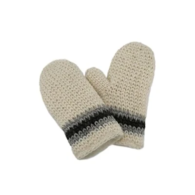 Abbildung von Bernie Handgestrickte Fausthandschuhe gefüttert Weiß