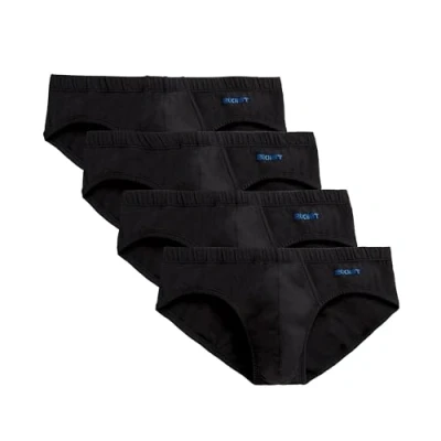 Abbildung von 2(x)ist)IST Herren Bikini Slip, Baumwolle, Stretch, 4er Pack, Schwarz, Medium