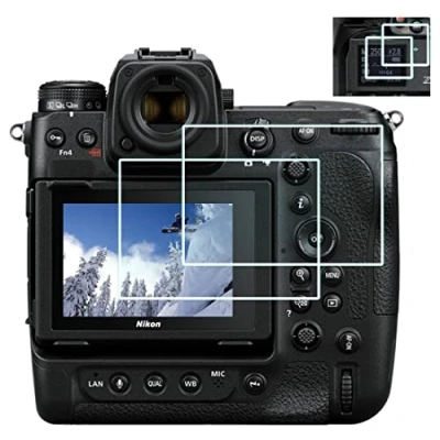 Abbildung von HUIPUXIANG Top + Displayschutz Displayschutzfolie kompatibel mit Nikon Z9 Z8 Kamera, 0,3 mm High Definition 9H Härte optisches LCD Premium Glas Schutzhülle [2+2 Stück]