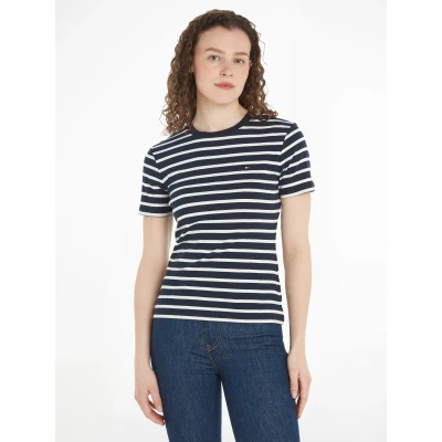 Abbildung von Tommy Hilfiger NEW SLIM CODY Tshirt print, Damen, Größe: XL, Desert sky/ecru