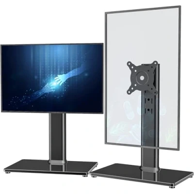 Abbildung von Hemudu Monitor Ständer Tischständer für 13 Zoll 32 Monitore, schwenkbar, neigbar, rotierbar, höhenverstellbar schwarz HT05B 201P