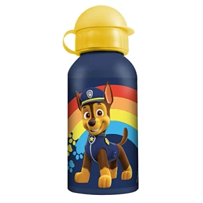 Abbildung von PAW PATROL p:os 25290049 Trinkflasche für Kinder aus Aluminium, ca. 400 ml, Alu Flasche mit großer Füllöffnung, bpa und phthalatfrei, ideal Sport, Schule Unterwegs