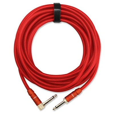 Abbildung von Pronomic Trendline INST A 6R Klinkenkabel 6m (Professionelles Gitarren /Instrumentenkabel, 6,3mm Klinke, 24 Karat vergoldet, flexibler und robuster Außenmantel, inkl. Kabelklette) rot