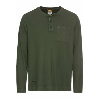 Abbildung von camel active Henley Langarmshirt, Herren, Größe: Medium, Leaf green
