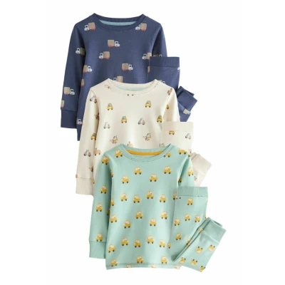 Abbildung von Next Snuggle 3 PACK Regular FIT Nachtwäsche Set für Kinder, Größe: 86, Green blue transport