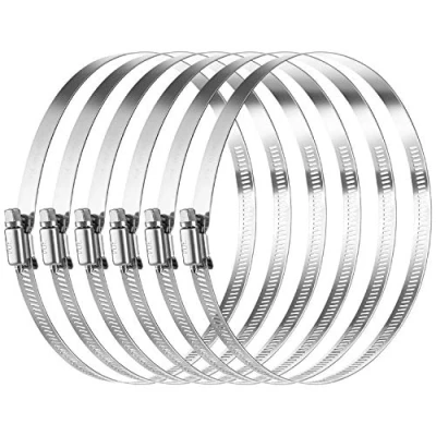 Abbildung von MIAHART 6 Zoll Schlauchschellen 304 Edelstahl Kanalschellen Rohrschellen Verstellbare 141 mm 165 Schlauchschelle (6er Pack)