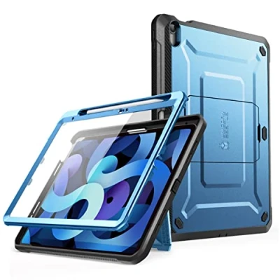 Abbildung von SUPCASE Schutzhülle für iPad 10,9 Zoll (2022), mit integriertem Displayschutz, klappbarem Ständer, Eingabestiftschlitz [Unicorn Beetle Pro] Rundumschutz 10. Generation (blau)
