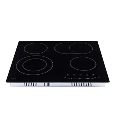 Abbildung von Arebos Glaskeramikkochfeld 6600 W 4 Kochfelder 59 cm autark inkl. Dual Kochzone und Bräterzone mit Sensor Touch Kindersicherung Überhitzungsschutz Autoabschaltung