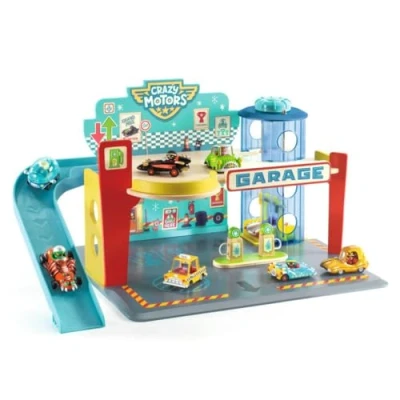 Abbildung von DJECO Spiel Parkgarage Crazy Motors: Werkstatt Spielgarage Spielwerkstatt 40x32x26cm