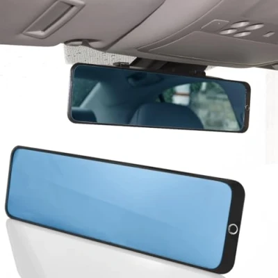 Abbildung von MidGard Auto Panorama Rückspiegel blendfrei, Blendschutz KFZ Innenspiegel, Weitwinkel Spiegel mit Blendschutzfunktion, Aufsatz