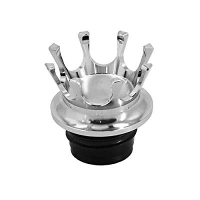 Abbildung von HDBUBALUS Entlüfteter Tankdeckel King Crown Gasdeckel mit Rechtsgewinde passend für Harley Sportster Dyna Touring Road Softail Trike Freewheeler FLRT Chrom