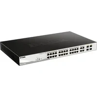 Abbildung von D Link DGS 1250 28XMP/E, 28 Port Layer 2 3 Smart Managed Gigabit Switch (24x BaseT PoE+ Port, 4 x 10G SFP+ Slot, 370 W PoE Kapazität) Nur EU Netzkabel
