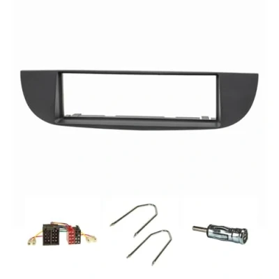 Abbildung von tomzz Audio Radioblende Set passt für Fiat 500 Bj.2007 2015 schwarz mit Radioadapt Autoradio