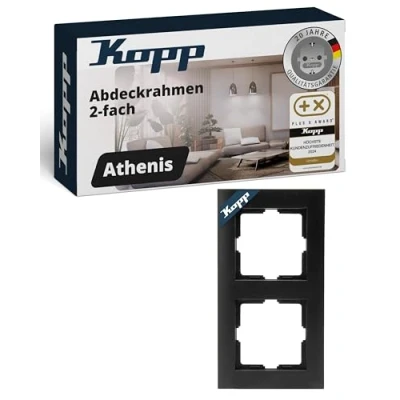 Abbildung von Kopp Athenis 2 fach Abdeckrahmen, schwarz, matte Oberfläche, 402650069