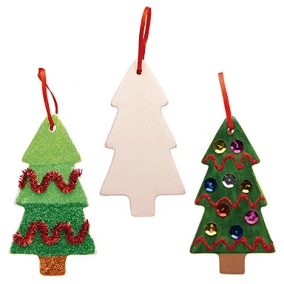 Abbildung von Baker Ross AW986 Christbaumschmuck 5er Pack DIY Festliche Ornament für Kinder Malen, Basteln und braun