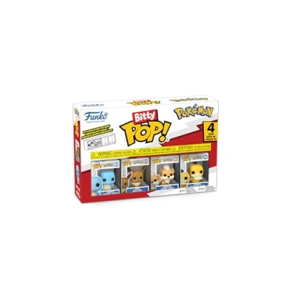 Abbildung von Funko Bitty Pop! Pokemon Squirtle 4PKund eine Überraschungs Mini Figur 0.9 Inch (2.2 cm) Sammlerstück Stapelbares Display Regal Inklusive Geschenkidee Party Tüten Strumpf