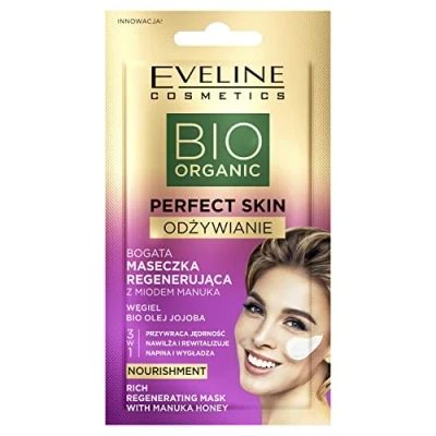 Abbildung von Eveline Cosmetics Perfect Skin reichhaltige Regenerationsmaske mit Manukahonig, 8 ml