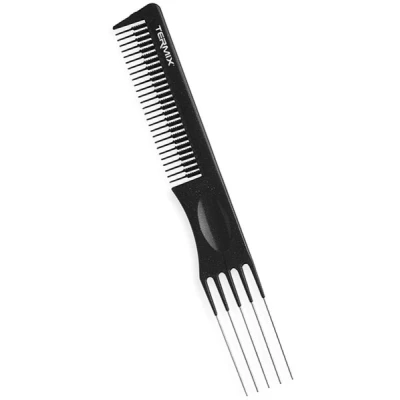 Abbildung von Termix professioneller Titankamm mit Metallborsten zum Kämmen und für präzise Finishes. Kamm Titanpartikeln, die eine hohe Temperatur Chemikalienbeständigkeit besitzen, No Color