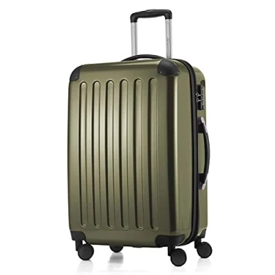 Abbildung von ALEX Hartschalen Koffer Trolley Rollkoffer Reisekoffer, 4 Doppel Rollen, TSA, 65 cm, 74 L, Avocado