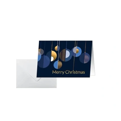 Abbildung von SIGEL DS088 Weihnachtskarten Set &quot;Graphic Christmas balls&quot;, A6 quer, 25 Karten mit Umschlägen, ideal zum Bedrucken, aus nachhaltigem Papier