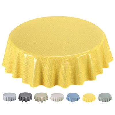Abbildung von Home Direct Wachstuch Tischdecke Abwaschbar Rund 140cm Gelb