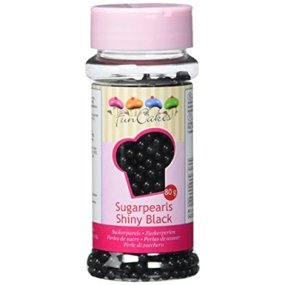 Abbildung von Funcakes Funkcakes Schwarze Zuckerperlen Essbar , 100 G (1Er Pack)
