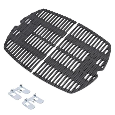 Abbildung von GFTIME 27,3 x 38,8cm Grillrost Gusseisen 7645 für Weber Q200, Q220, Q260, Q2000, Q2200, Q2400 Series Gasgrills, Ersatzteile Zubehör for 7645, 65811, 2 Stück